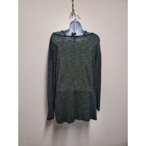 Juicy Couture Large Heathered Gray Strappy Neck Hi Lo Long Sleeve Shirt Top - Picture 5 of 6